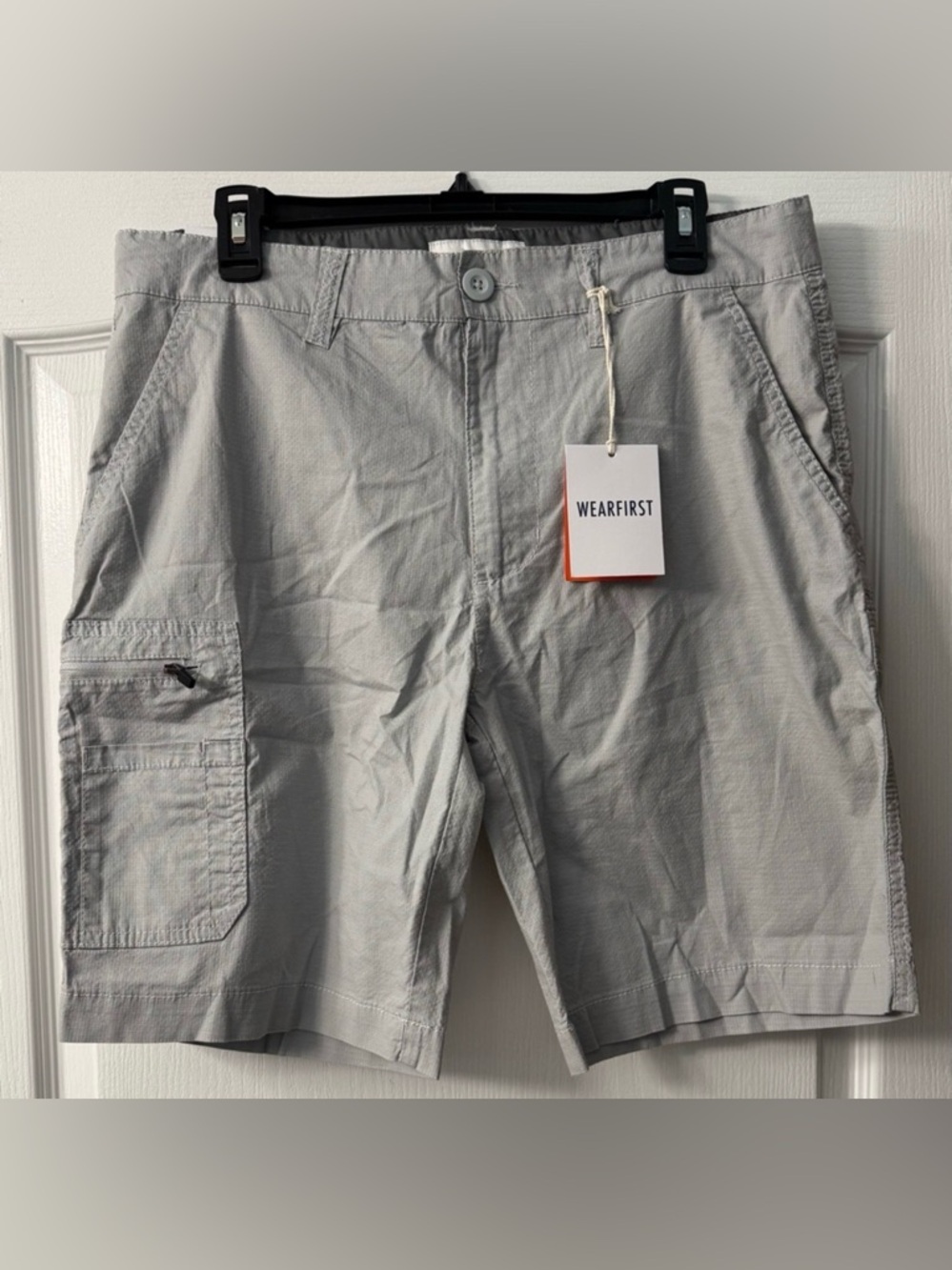 Wearfirst Gray High Rise Men's Cargo Shorts with Zipper Pockets